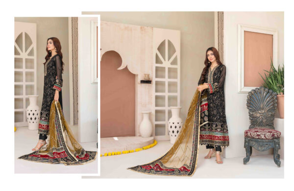 Yellow embroidered dupatta