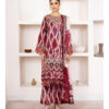 Deep red floral embroidery