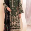 Green unstitched embroidered suit