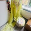Sunshine yellow jacquard suit